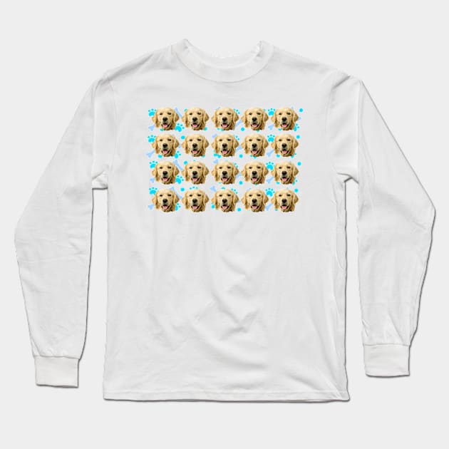 golden retriever dog funny cute face mask retrievers Long Sleeve T-Shirt by T-shirt verkaufen